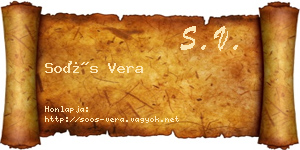 Soós Vera névjegykártya